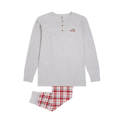 Organic Men's PJ Set - Red Plaid by Petit Lem FINAL SALE