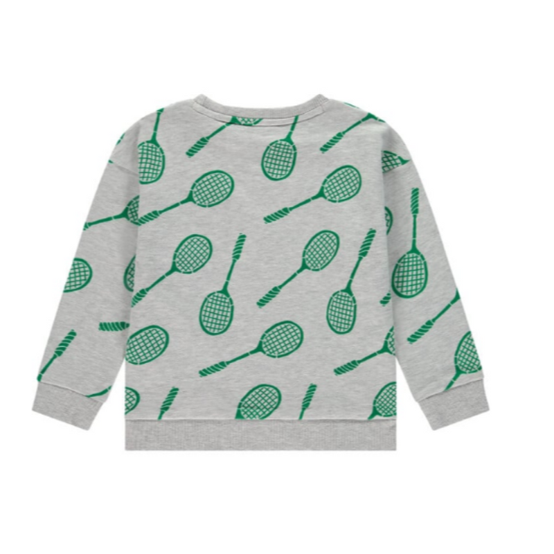 Tennis Print Sweatshirt - Light Grey Melee by Babyface