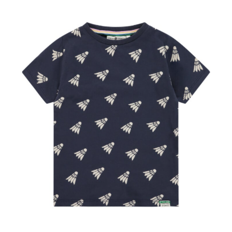 Badminton Print Short Sleeve Tee - Dark Royal by Babyface - FINAL SALE