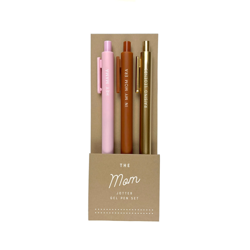 The Mom Jotter Gel Pen Set of 3  by Ruff House Print Studio