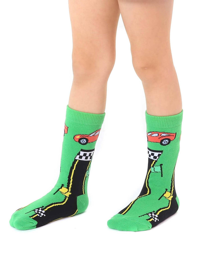 Race Car Kids Crew Socks by Living Royal