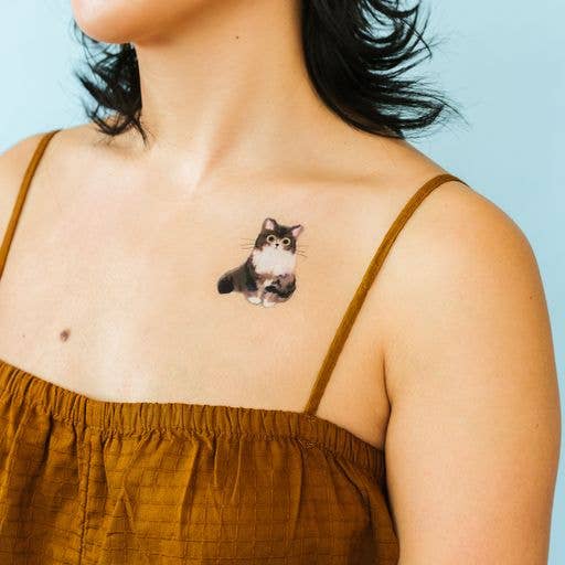 Curious Cat Tattoo Pair by Tattly