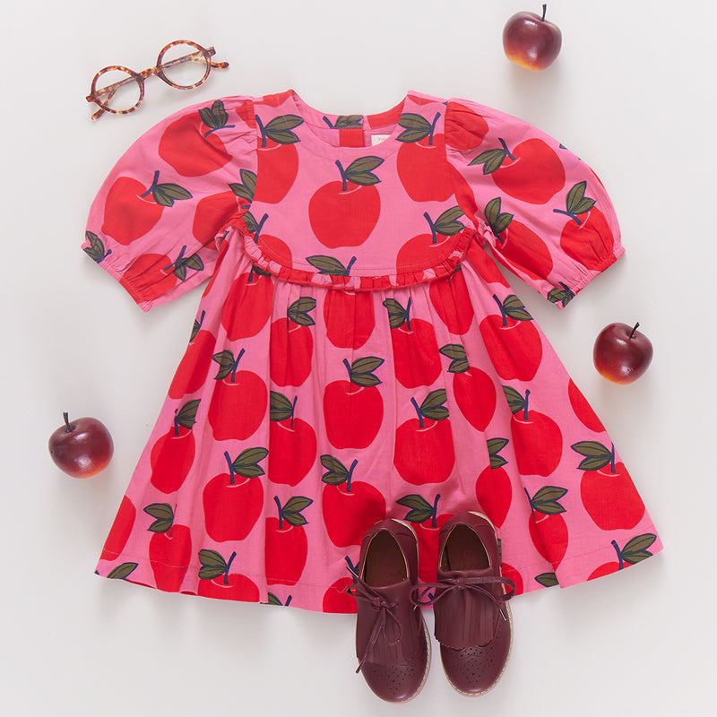 Rowan Dress - Pink Apples by Pink Chicken