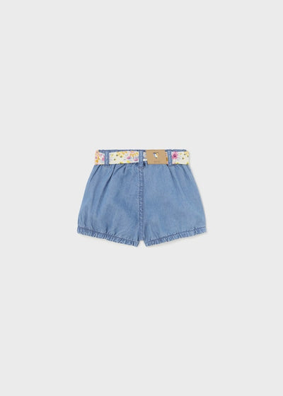 Flower Belted Denim Shorts by Mayoral FINAL SALE