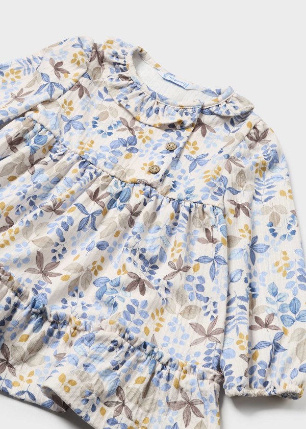 Baby Floral Print Dress - Heather/Chickpea by Mayoral