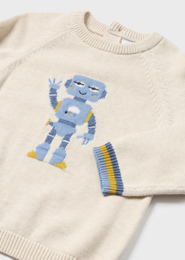 Baby Robot Sweater - Cream by Mayoral