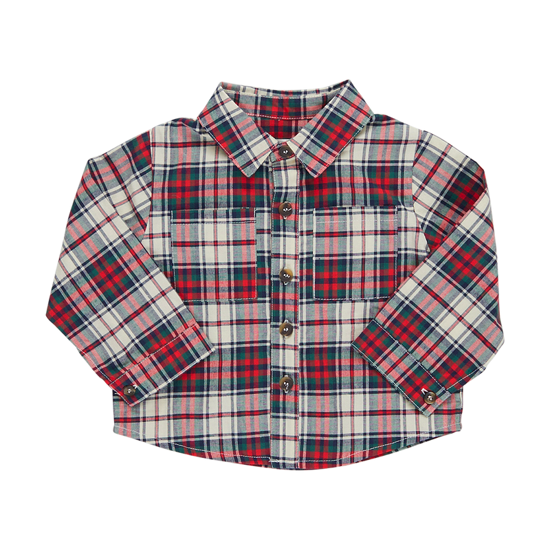 Boys Jack Shirt - Holly Tartan by Pink Chicken FINAL SALE