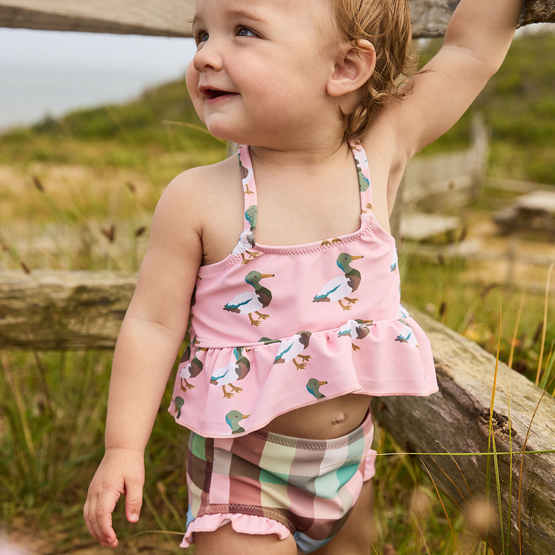 Baby Girls Joy Tankini Swim Set - Pink Mallard Friends by Pink Chicken FINAL SALE