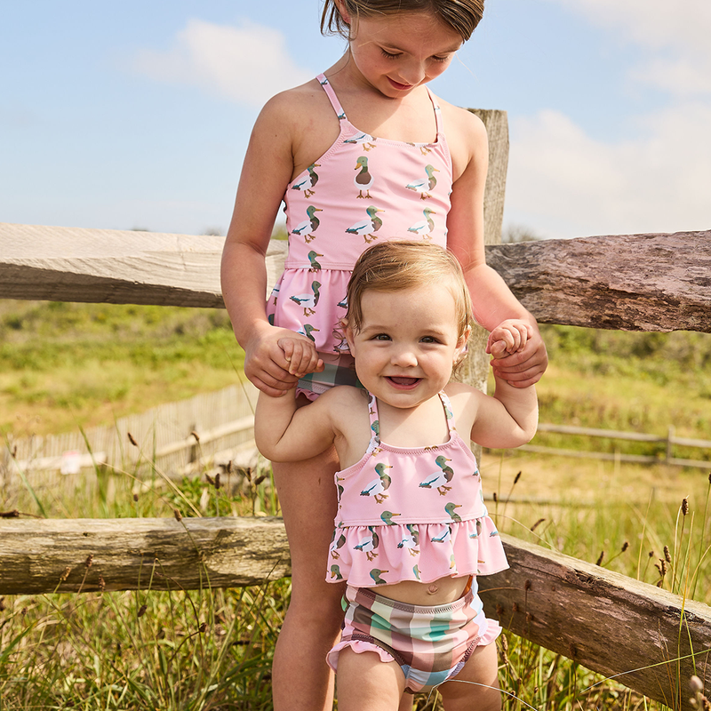 Baby Girls Joy Tankini Swim Set - Pink Mallard Friends by Pink Chicken FINAL SALE