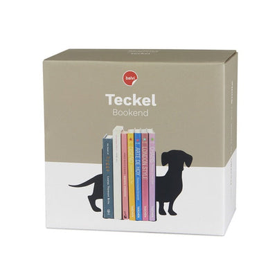 Metal Bookends - Black Teckel Dog by Balvi