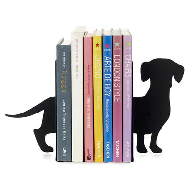 Metal Bookends - Black Teckel Dog by Balvi