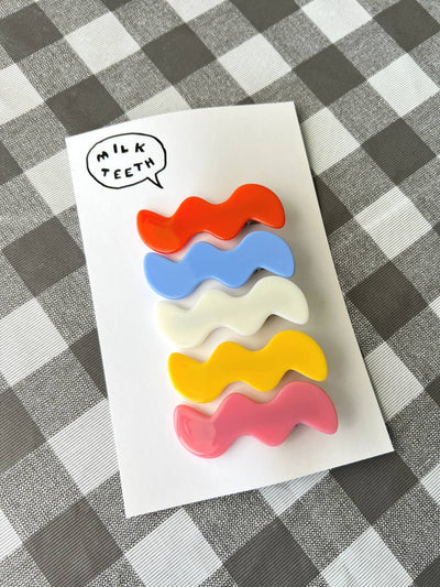 Squiggle Too Barrette Set of 5 by Milk Teeth