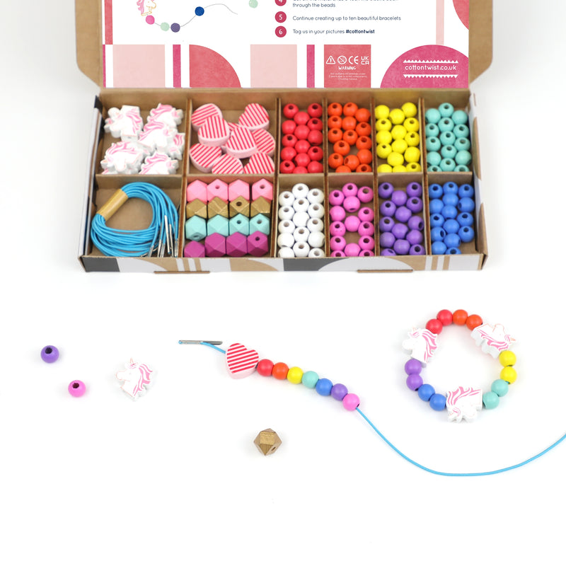 Unicorn and Heart Bracelet Making Kit by Cotton Twist