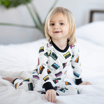 Bright Cassettes Bamboo 2 Piece Pajamas by Peregrine Kidswear