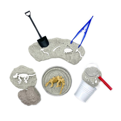 Dinosaur Fossil Dig Sensory Play Dough Kit by Earth Grown Kid Doughs