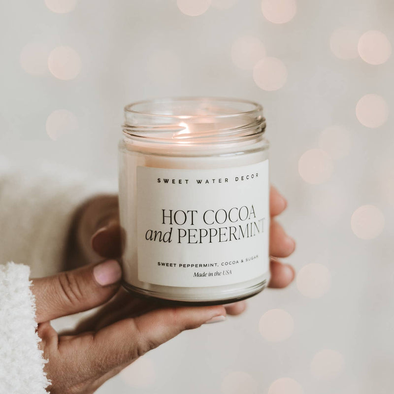 9oz Soy Candle - Hot Cocoa and Peppermint by Sweet Water Decor