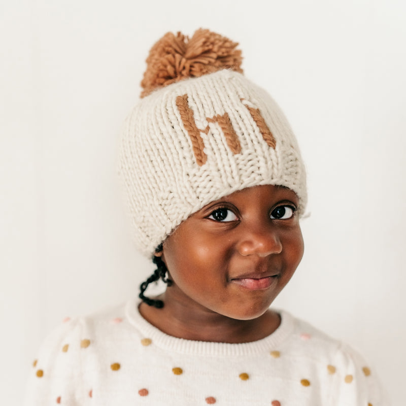 hi. Hand Knit Beanie Hat - Pecan by Huggalugs