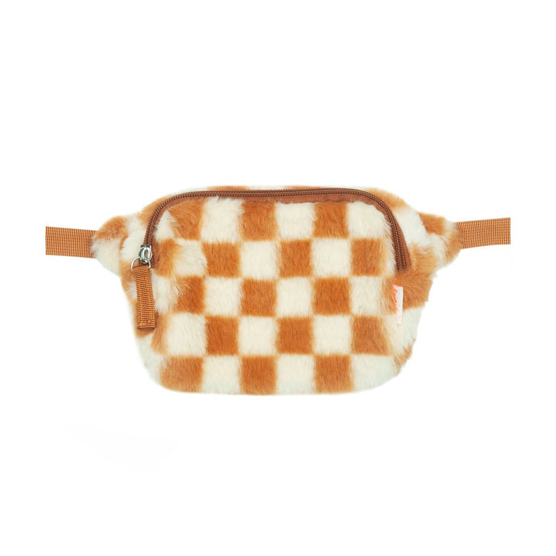 Toffee Check Furry Bum Bag by Rockahula Kids