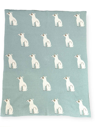 Organic Cotton Jacquard Sweater Knit Baby Blanket - Dogs by Viverano Organics