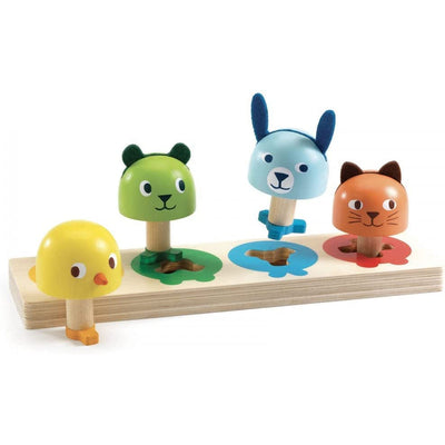 Tourniki Wooden Peg Animal Shape Sorter by Djeco