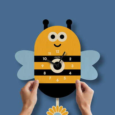 Bee Wooden Pendulum Clock by Popclox