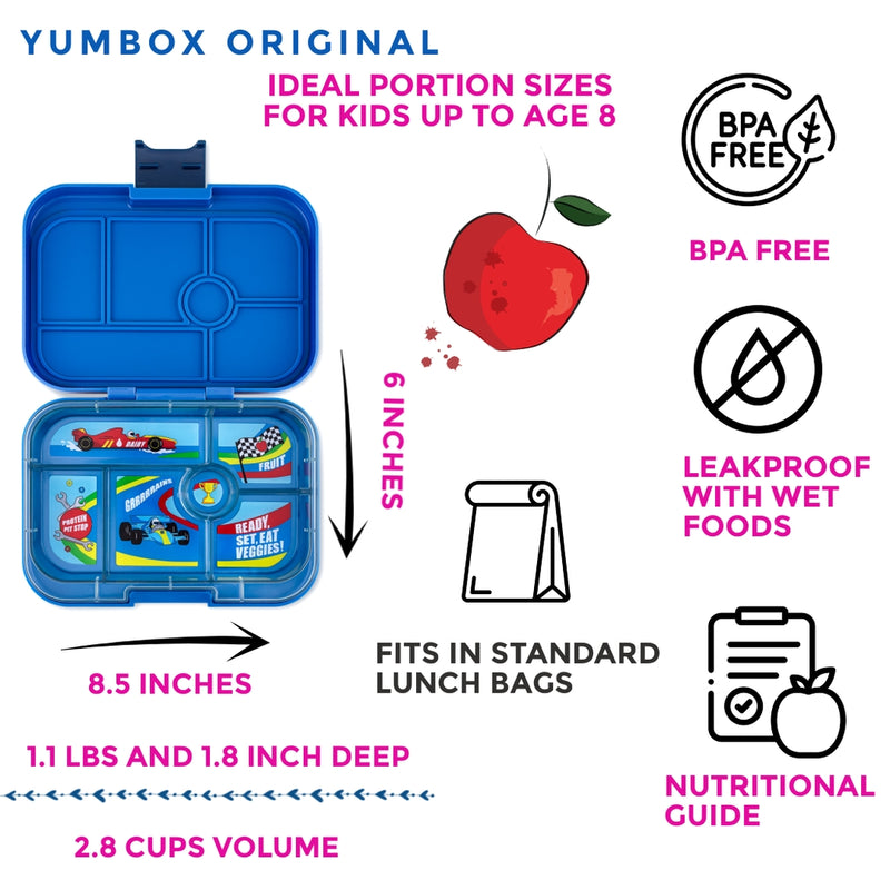 Yumbox Original Leakproof Bento Box - 6 Compartment - Surf Blue