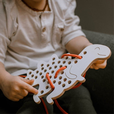 Alex The Dinosaur - Wooden Lacing Toy by Milin