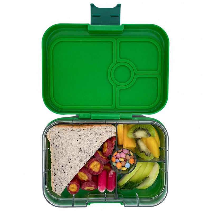 Leakproof Sandwich Friendly Bento Box - 4 Compartment - Jurassic Green - Dino by YumBox