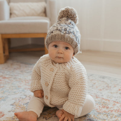 Fairisle Knit Hat - Pebble Brown by Huggalugs