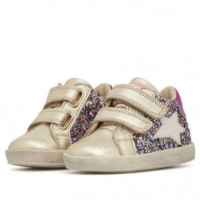 Alnoite High VL Sneakers - Platinum/Glitter/Fuchsia by Falcotto