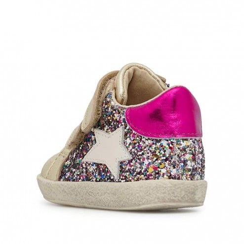 Alnoite High VL Sneakers - Platinum/Glitter/Fuchsia by Falcotto