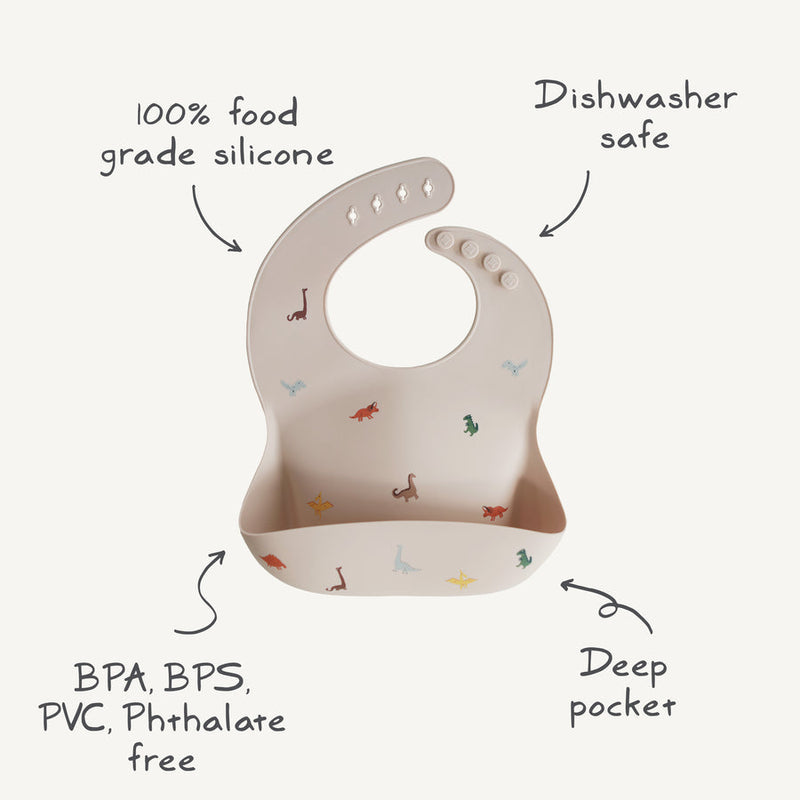 Silicone Baby Bib - Pretzels by Mushie & Co