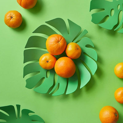 Metal Fruit Platter - Green Monstera by Balvi