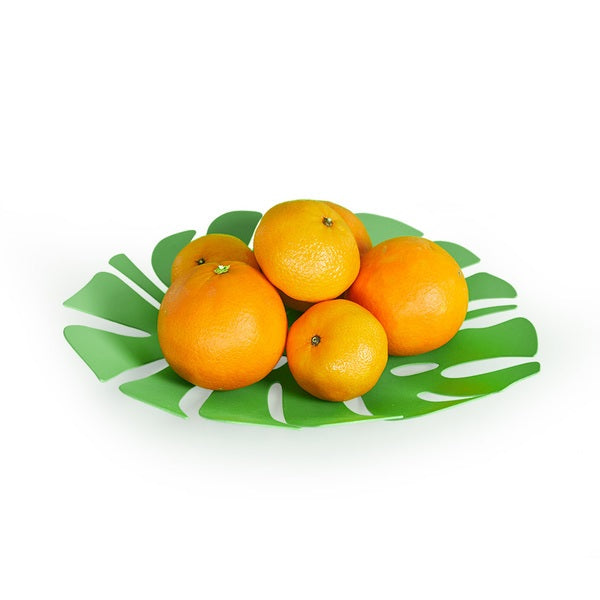 Metal Fruit Platter - Green Monstera by Balvi