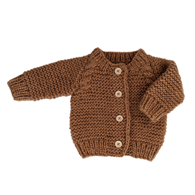 Garter Stitch Cardigan - Pecan by Huggalugs