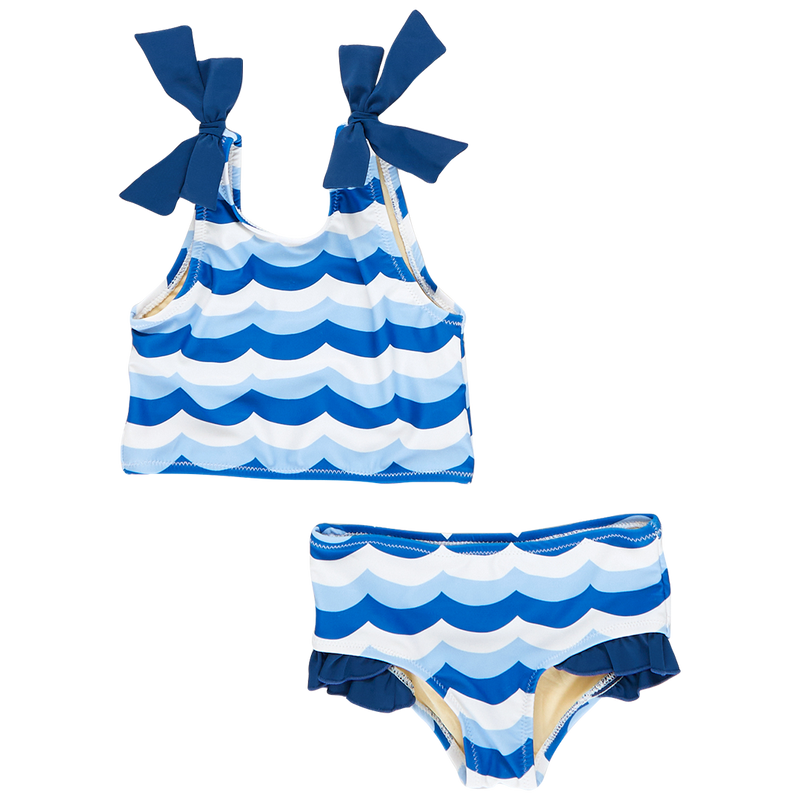 Girls Shelly Tankini - Ocean Waves by Pink Chicken FINAL SALE