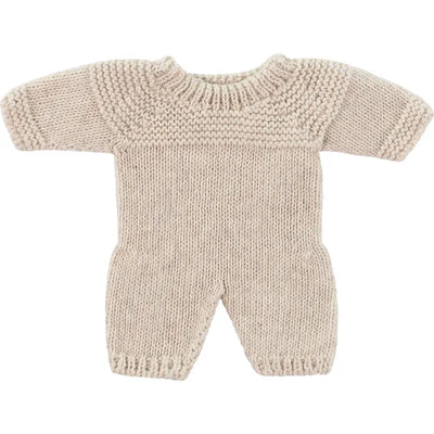 Knitted Doll Pajamas 8 1/4" - Linen by Miniland