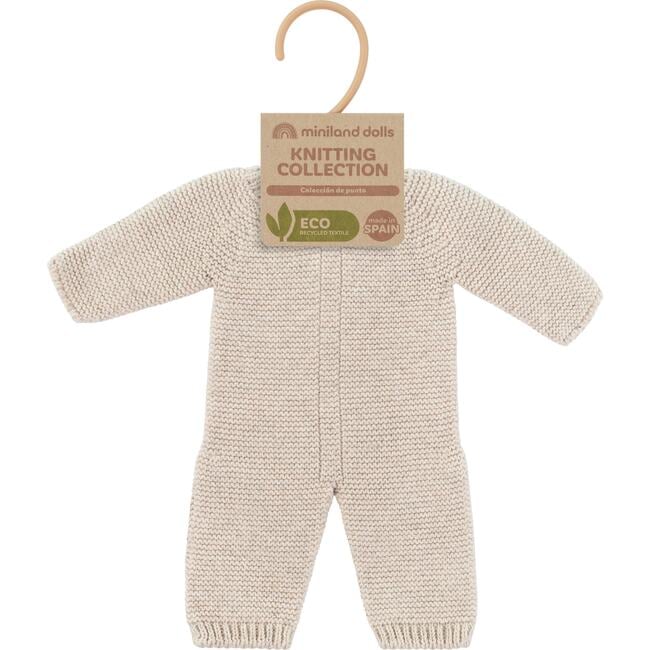 Knitted Doll Pajamas 15" - Linen by Miniland