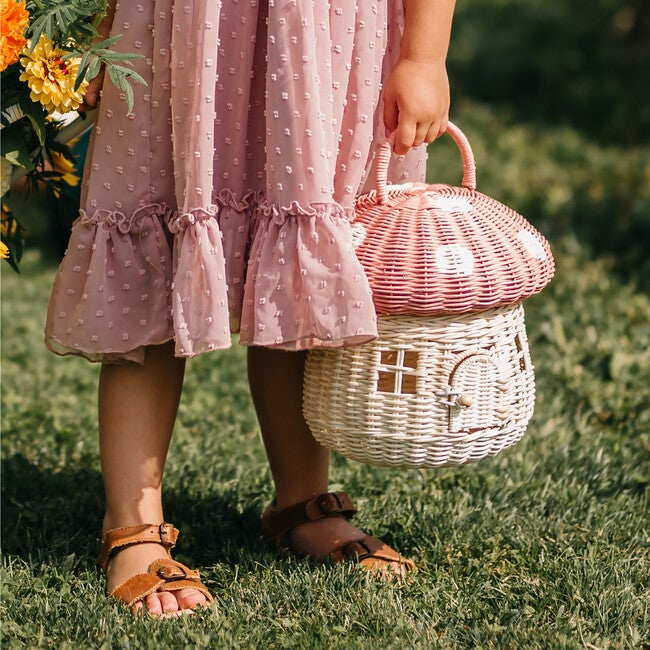 Rattan Mushroom Basket - Musk by Olli Ella