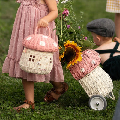 Rattan Mushroom Basket - Musk by Olli Ella