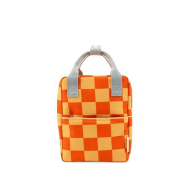 Small Farmhouse Checkerboard Backpack - Pear Jam + Ladybird Red by Sticky Lemon