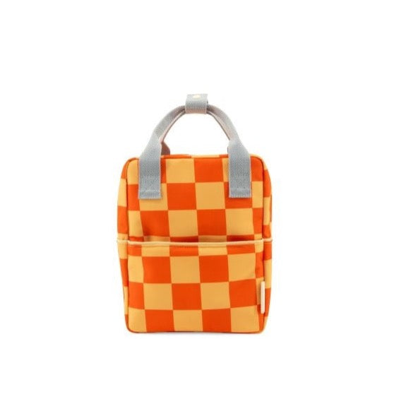 Small Farmhouse Checkerboard Backpack - Pear Jam + Ladybird Red by Sticky Lemon