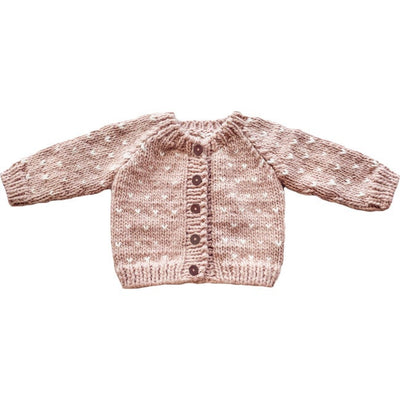 Sawyer Hand Knit Cardigan Sweater - Blush by The Blueberry Hill