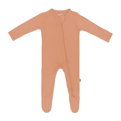 Solid Footie with Zipper - Apricot by Kyte Baby