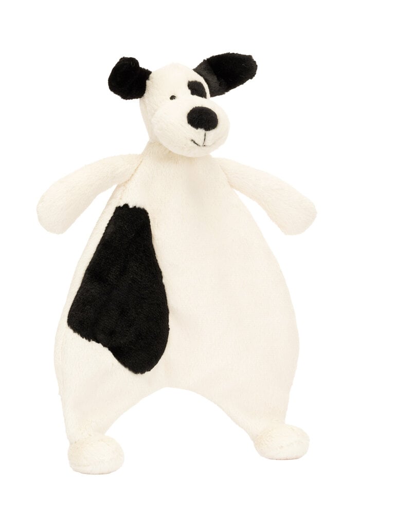 Bashful Black & Cream Puppy Comforter - 11x7 Inch by Jellycat