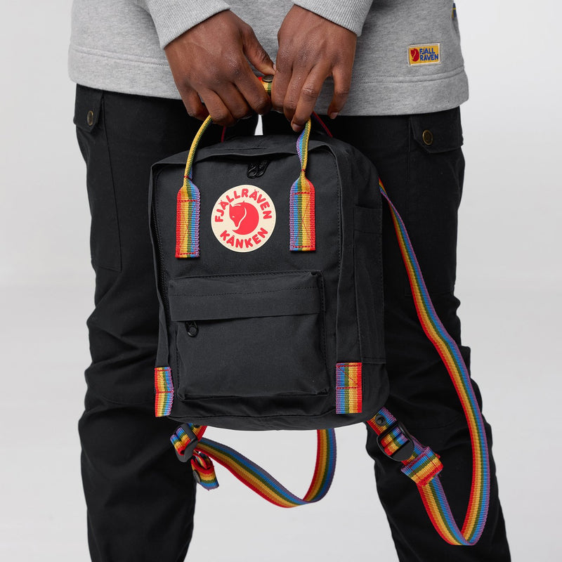 Kånken Rainbow Mini Backpack - Black by Fjallraven