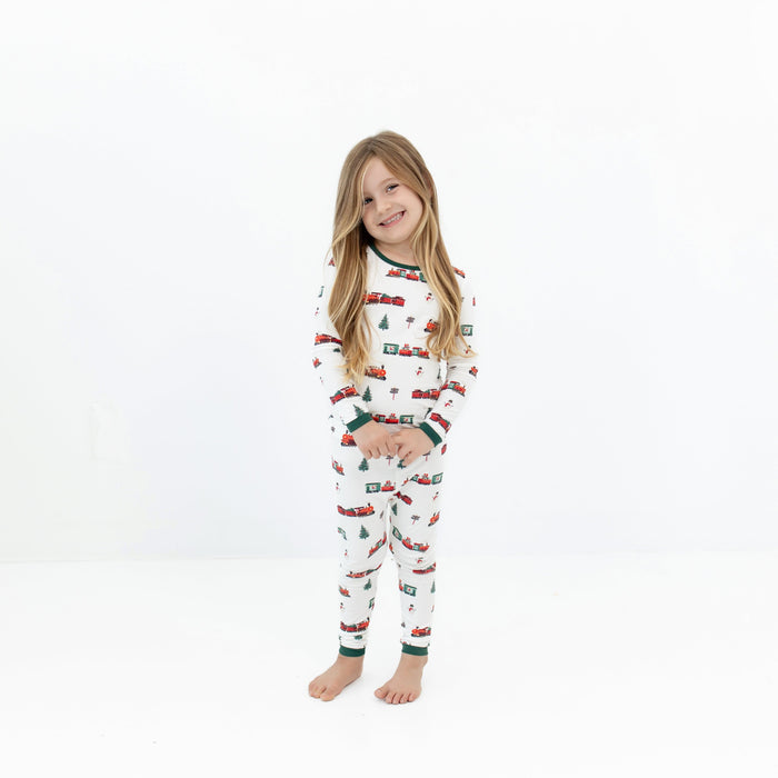 Long Sleeve Toddler Pajama Set - Holiday Train by Kyte Baby