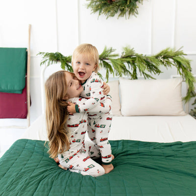 Long Sleeve Toddler Pajama Set - Holiday Train by Kyte Baby