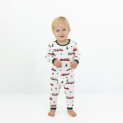 Long Sleeve Toddler Pajama Set - Holiday Train by Kyte Baby