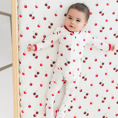 Printed Footie with Zipper - Cherry by Kyte Baby